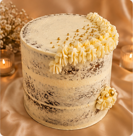 Elegant cream cake by Bake Now Polokwane